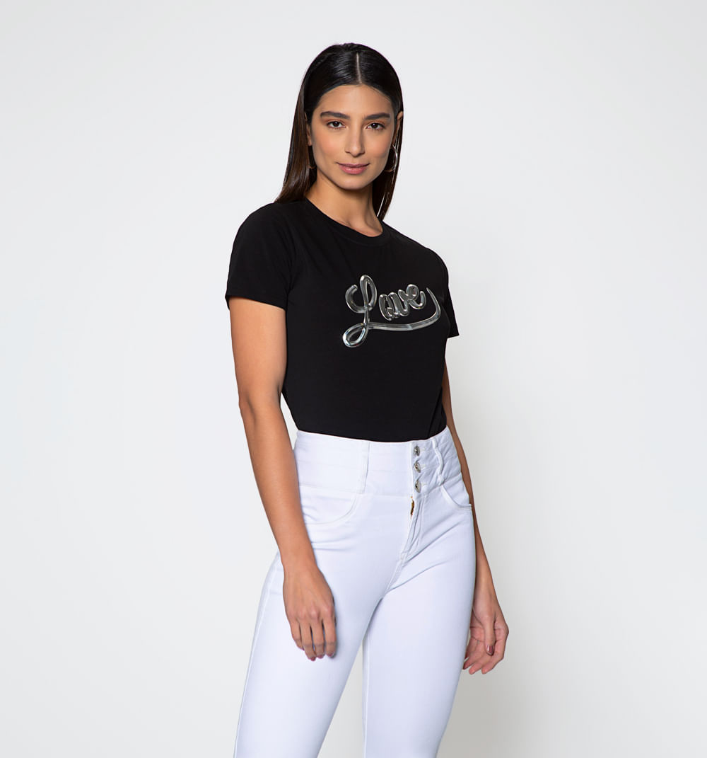 Camiseta Manga Corta Con Aplique