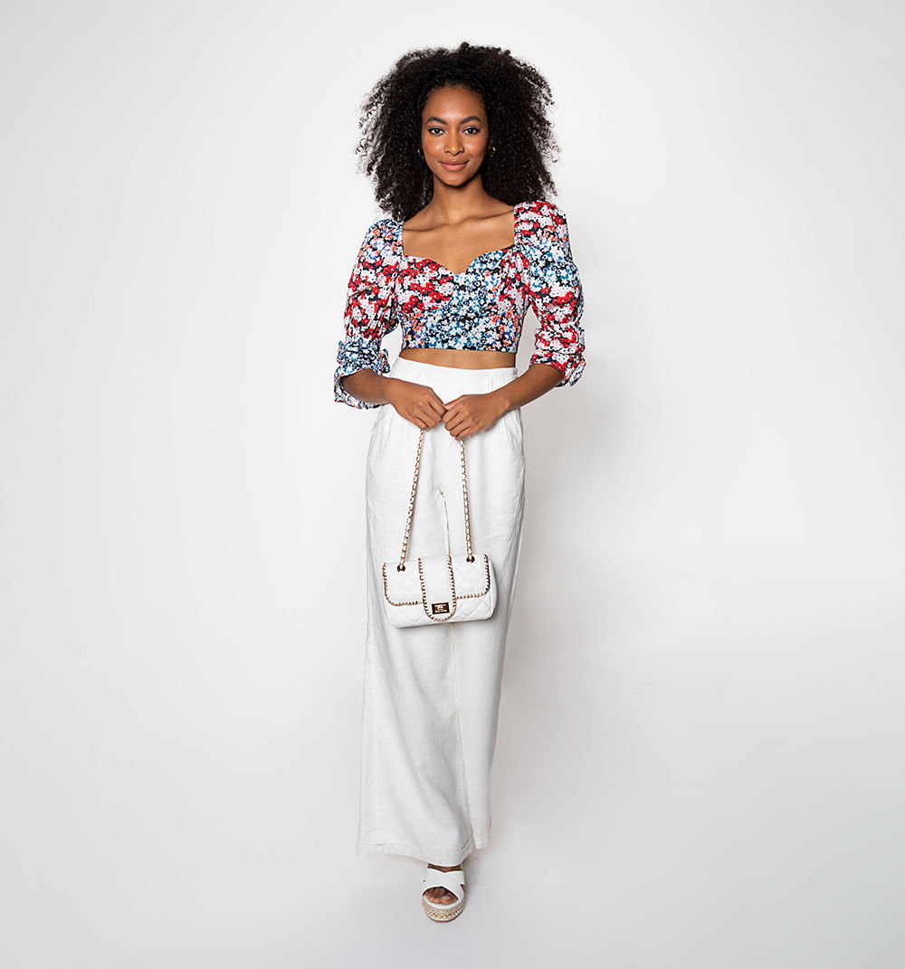 Blusa Con Amarres Trasero Y Manga En Dos