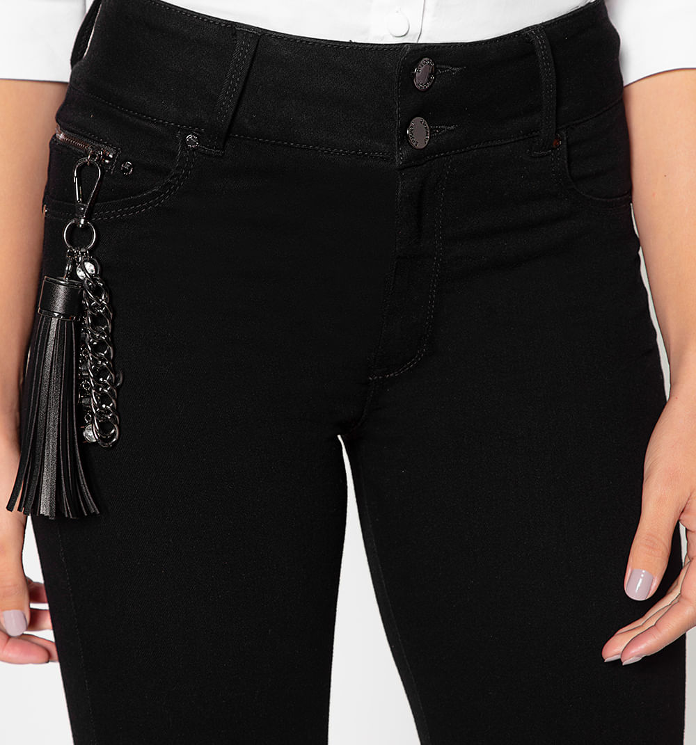Jean Skinny Cinco Bolsillos Borla