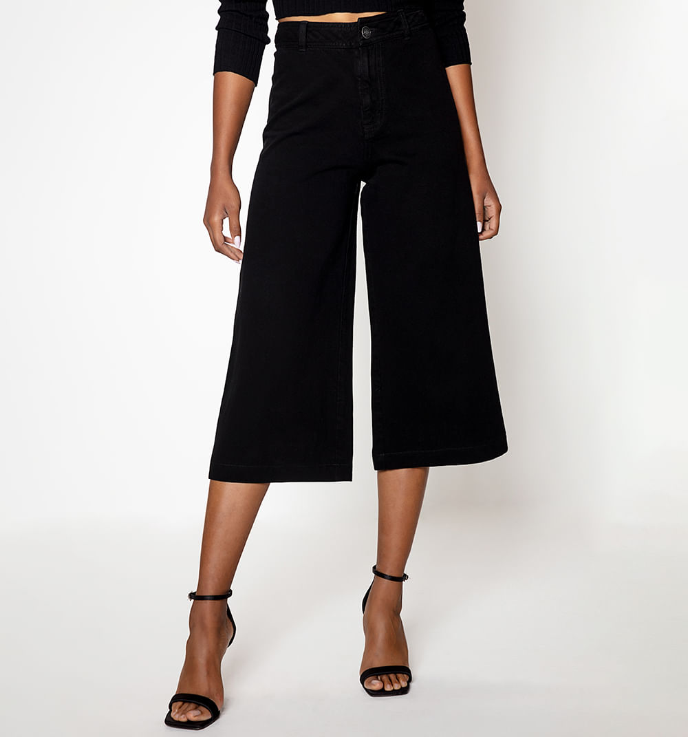 Jean Frida Cropped Tiro Alto Sin Bolsill