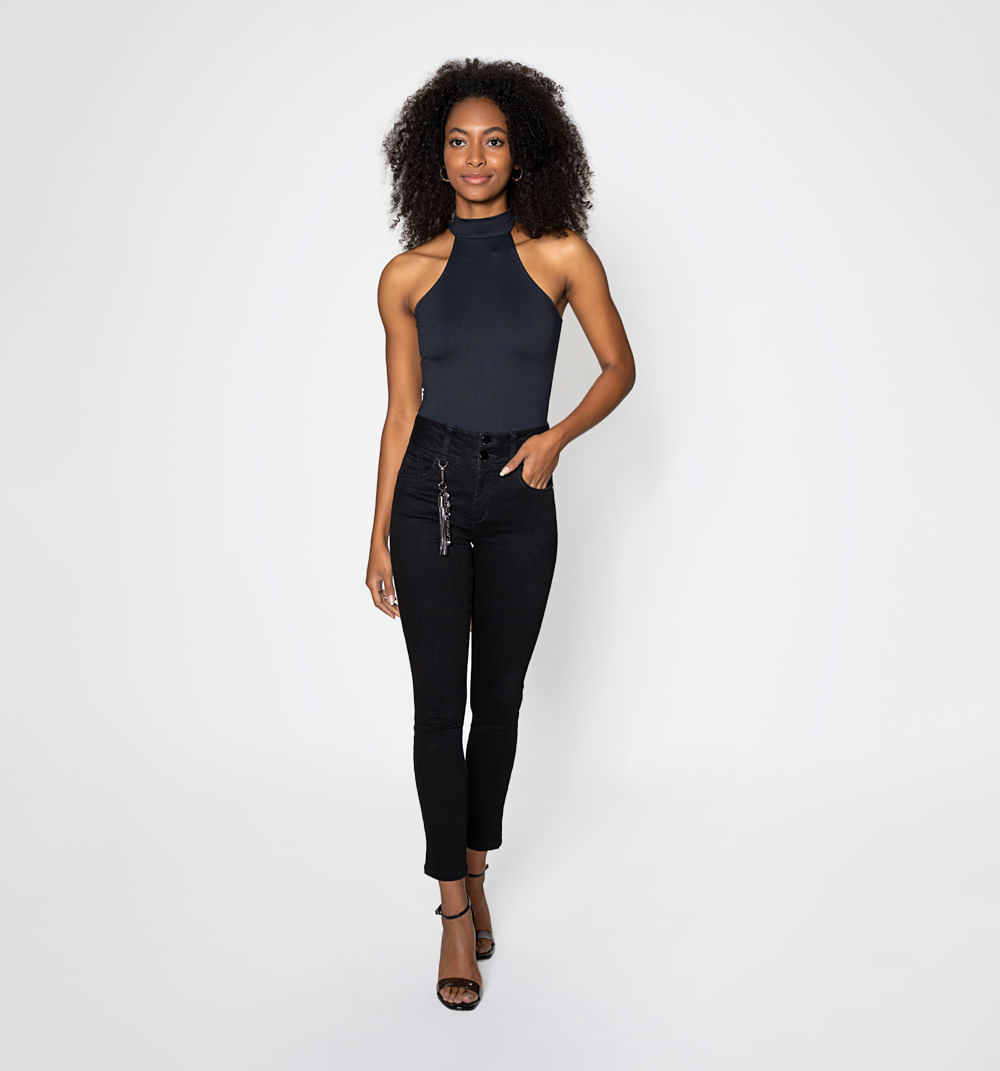Jean Ultraslim Negro  Pretina Ancha