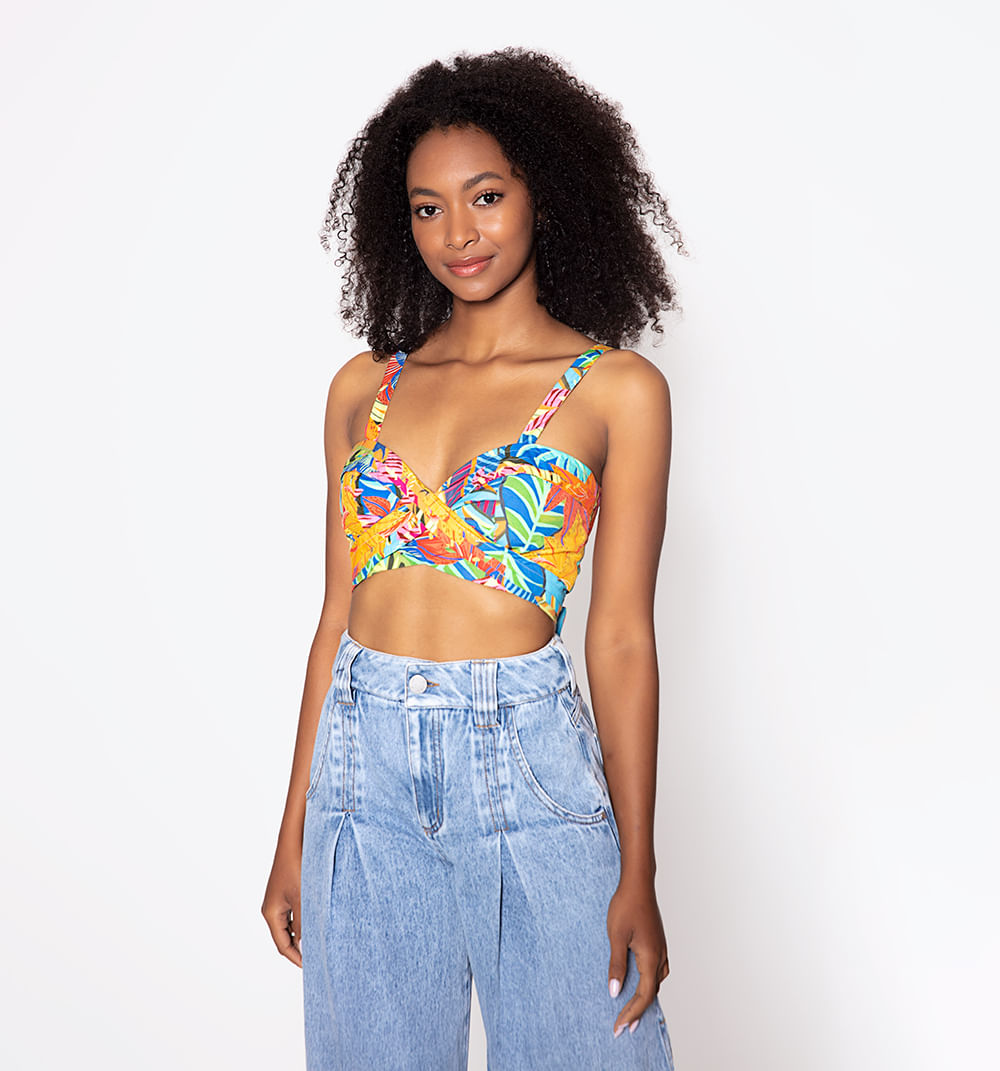 Crop Top De Tiras Con Amarre En Posterio