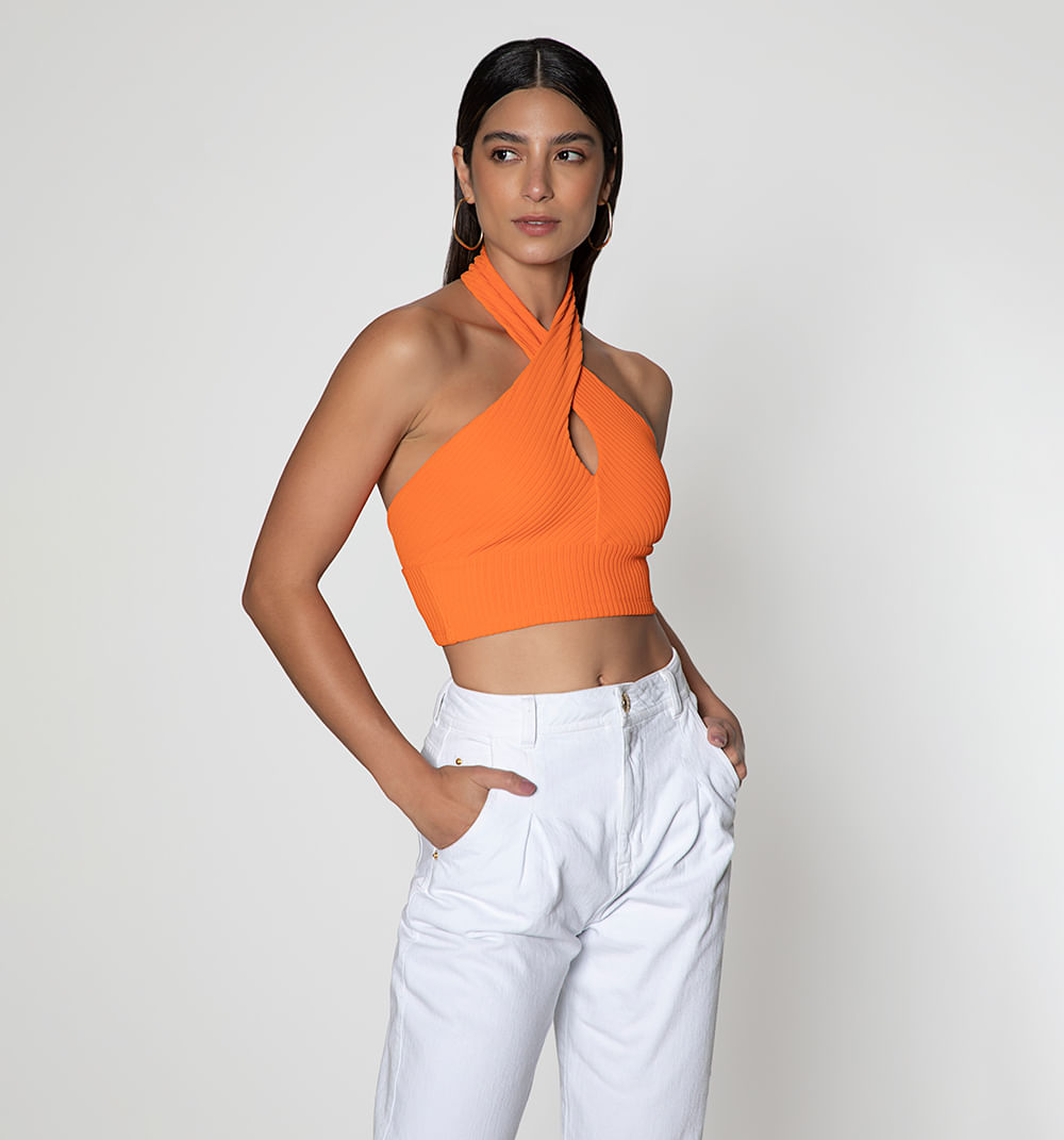 Blusa Halter Rib