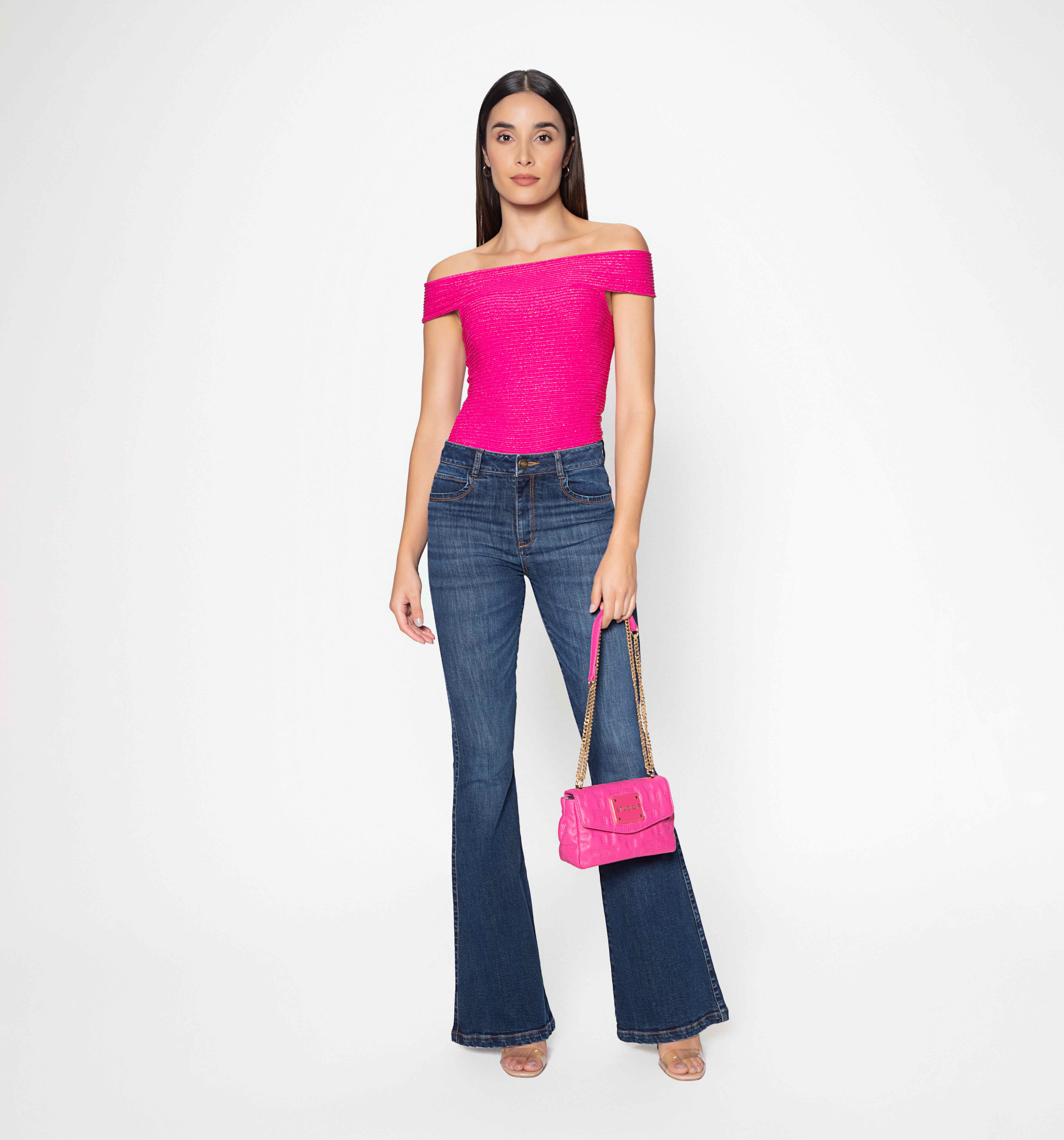 Blusa Manga Corta Escote Bandeja