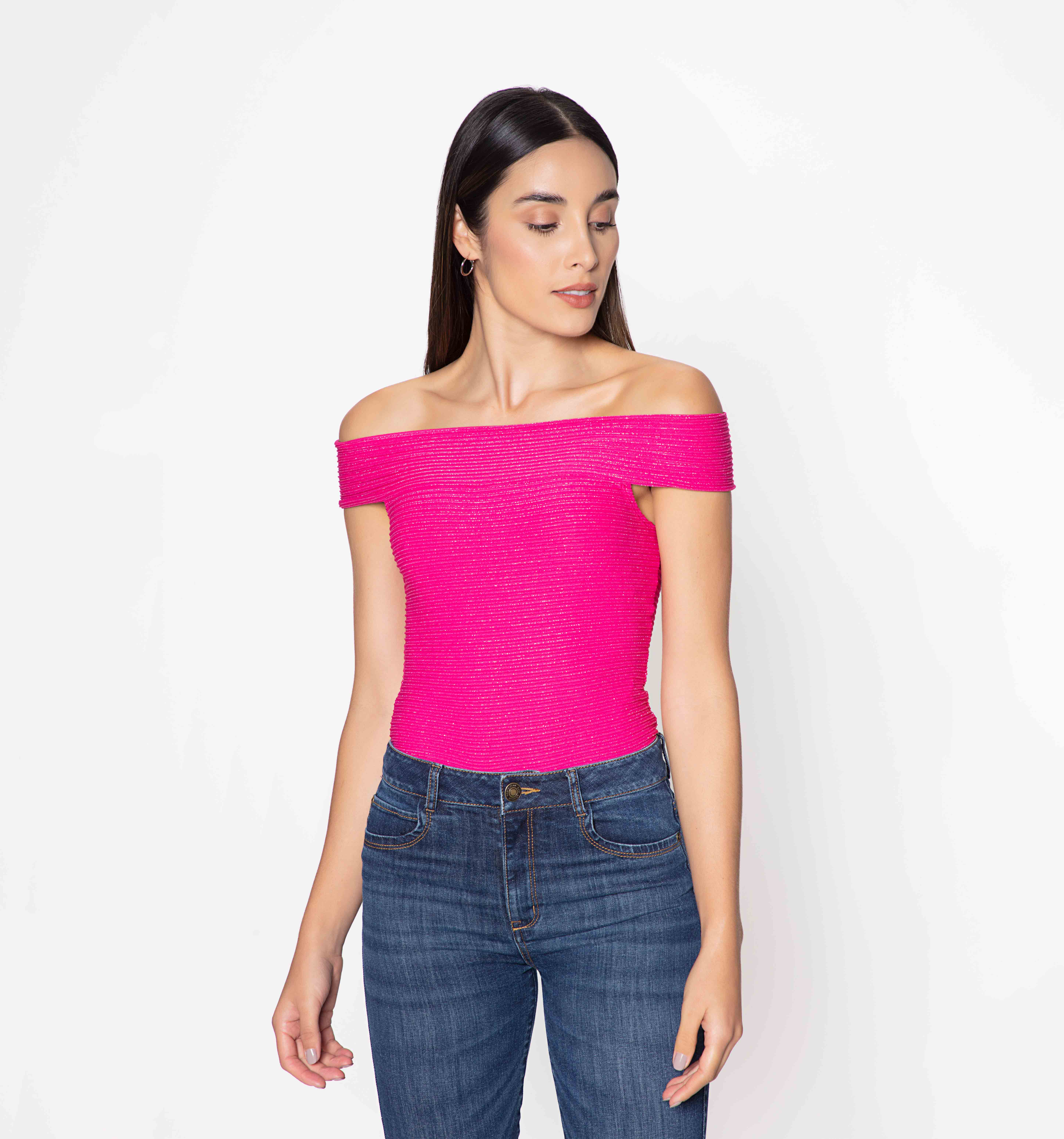 Blusa Manga Corta Escote Bandeja