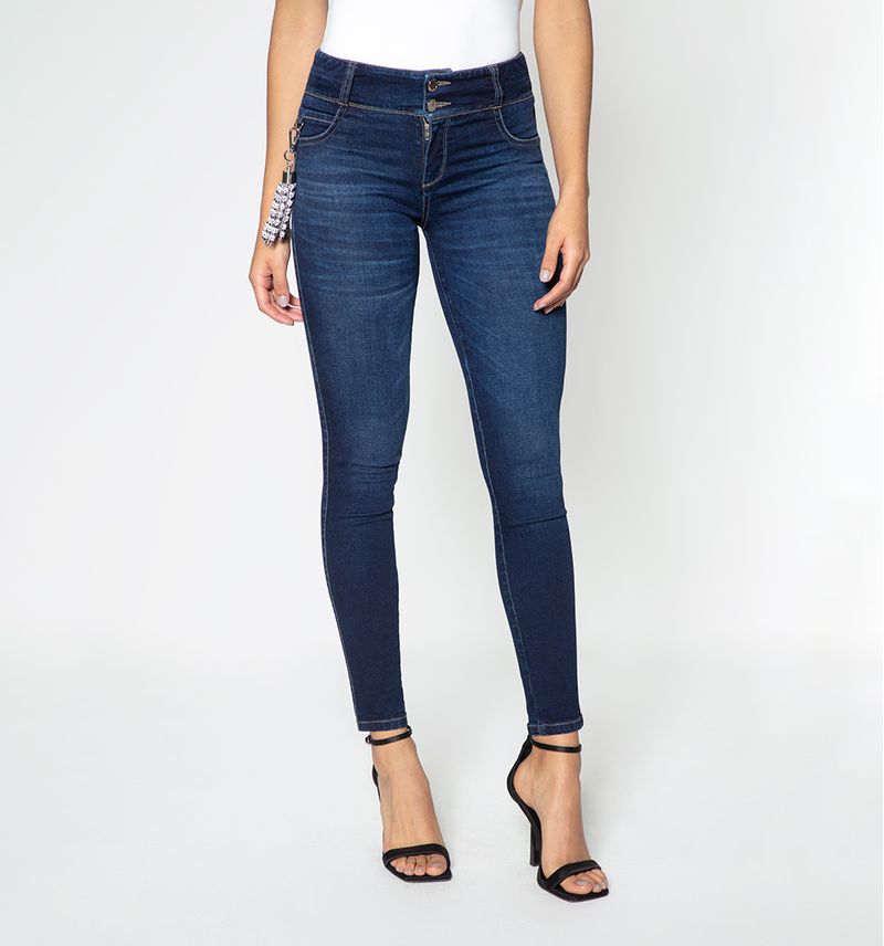 Jeans Para Mujer Pretina Ancha Azul Mas Que Medio