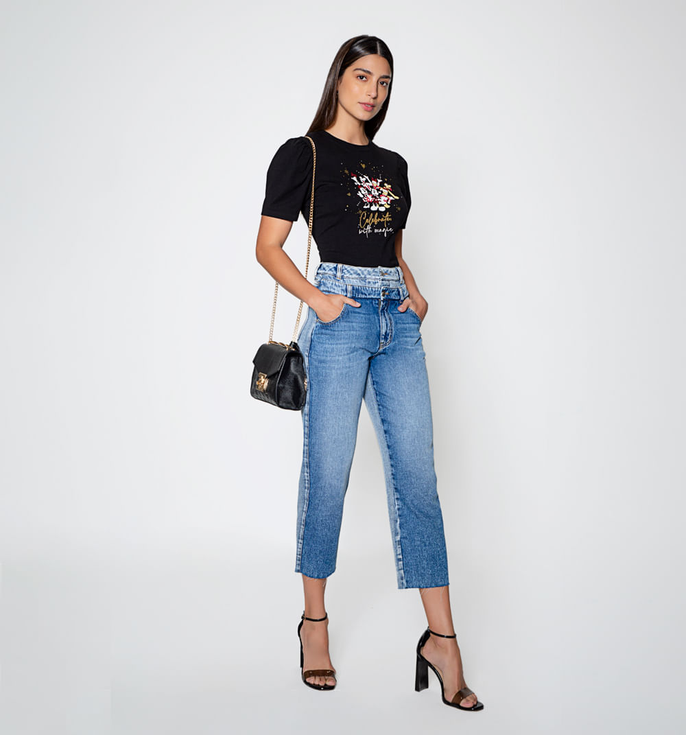 Jean Skinny Tiro Alto Cinco Bolsillos,