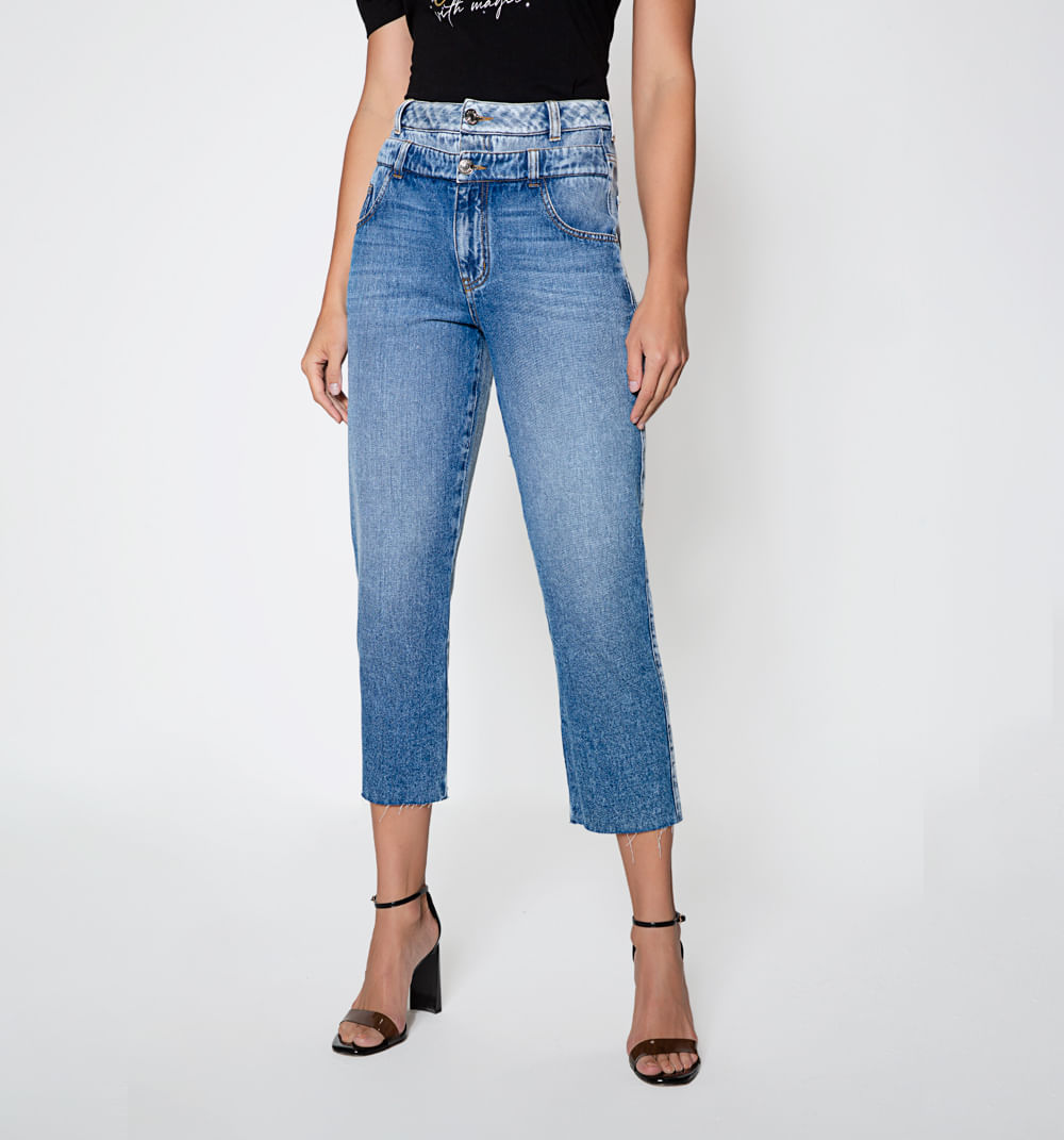 Jean Skinny Tiro Alto Cinco Bolsillos,