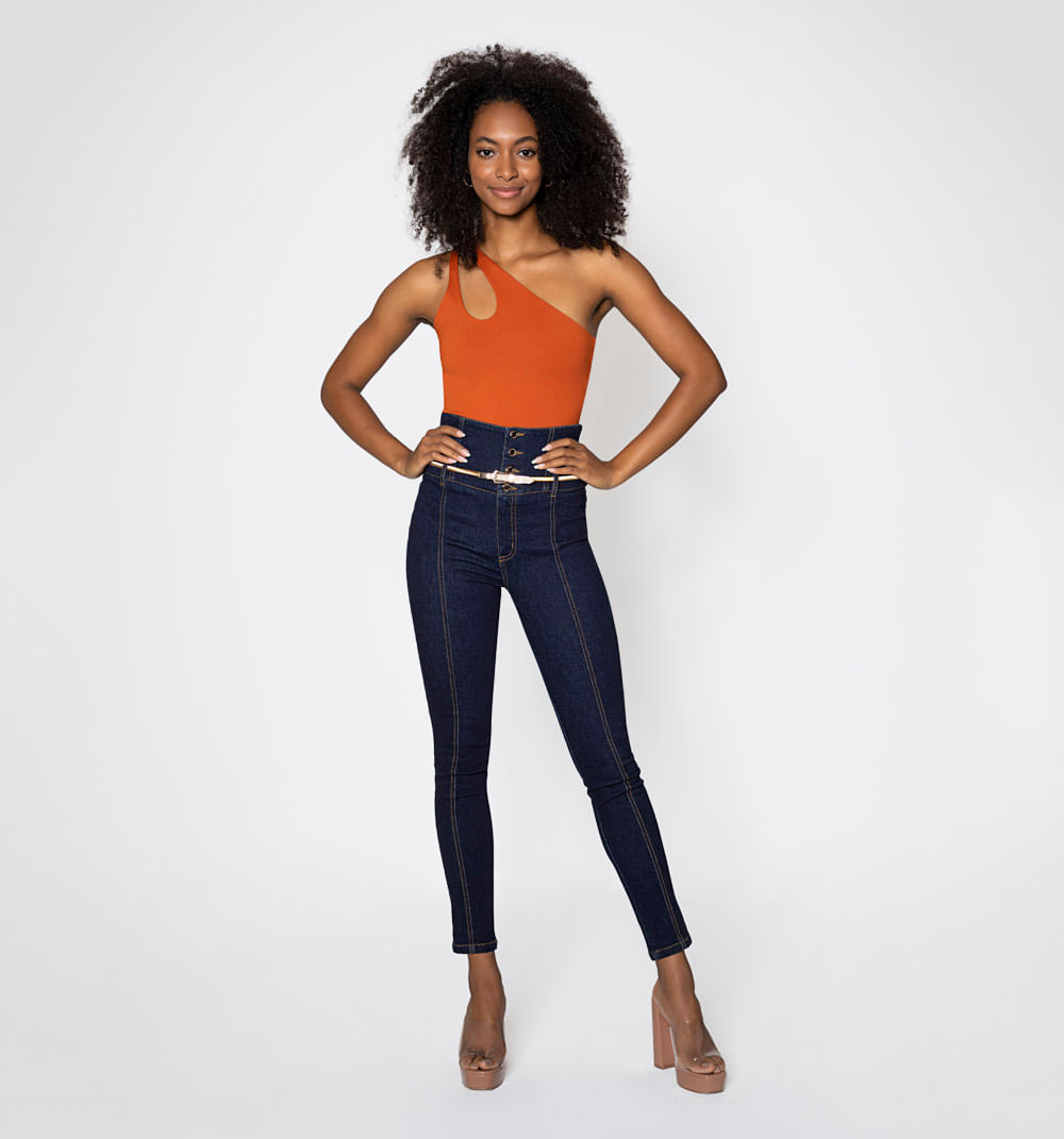Jean Ultraslim Tiro Alto Talle Alto Con