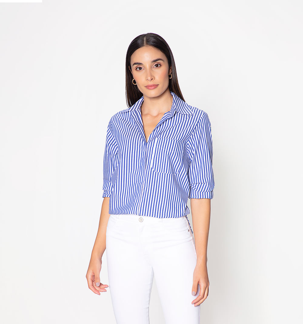 Camisera Clasica A Rayas Manga Larga