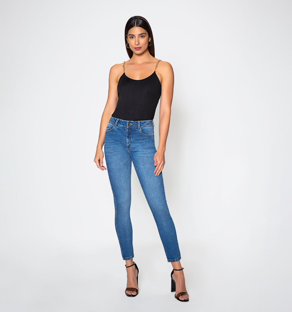 Jean Skinny, Tiro Alto, Cinco Bolsilos,