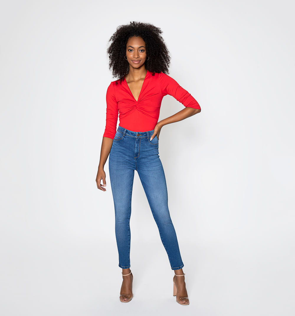 Jean Ultraslim Tiro Super Alto, Cinco Bo
