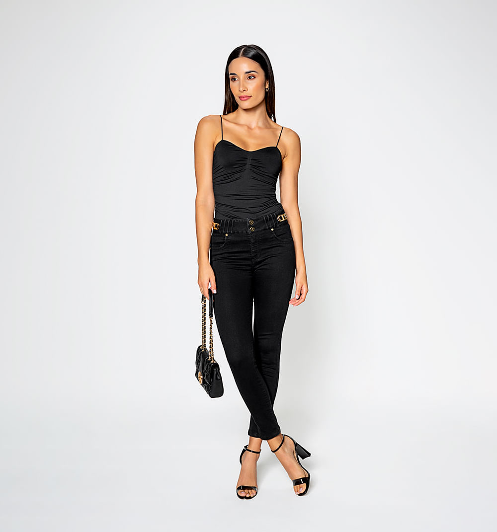 Jean Ultraslim Tiro Alto Pretina Con Alf