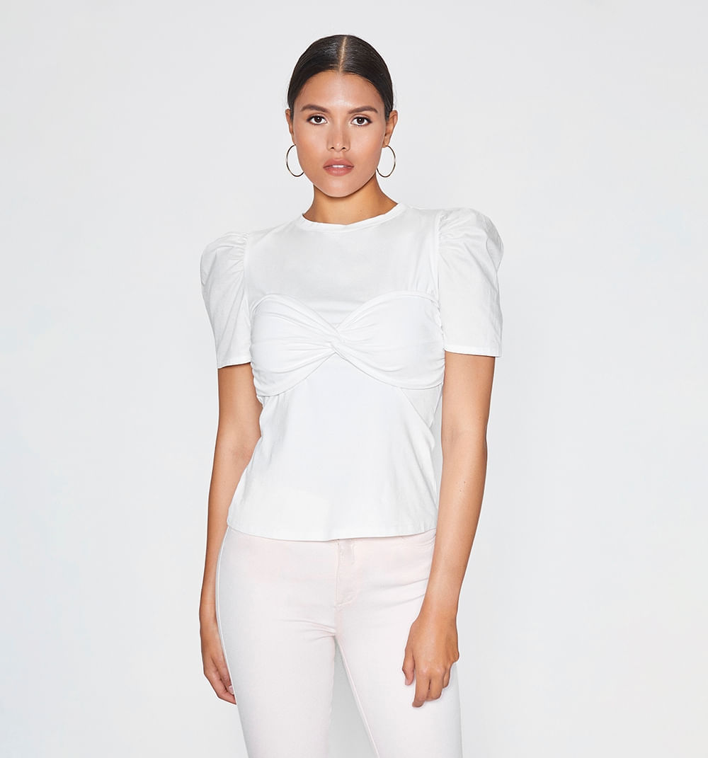 Camiseta Manga Puff Con Detalle Entrocha