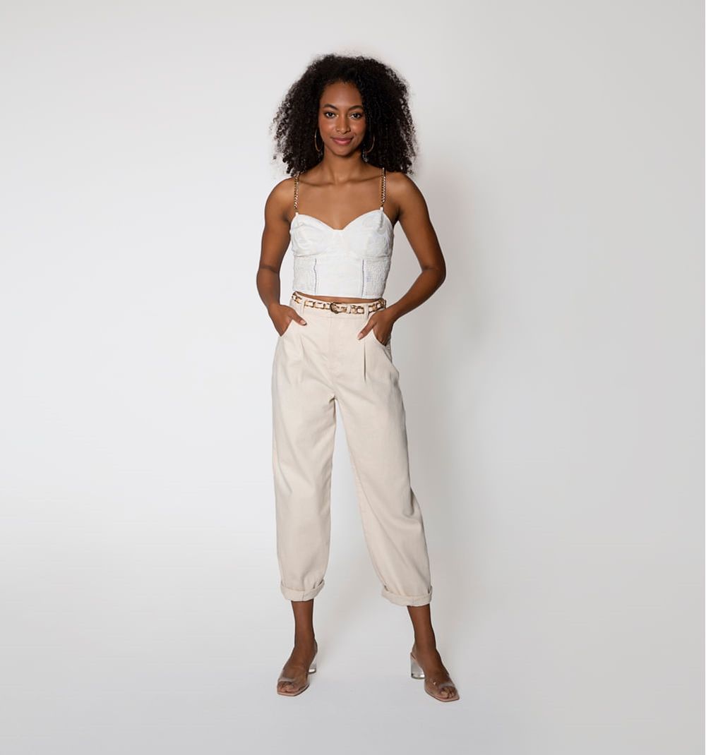 Pantalon best sale slouchy blanco