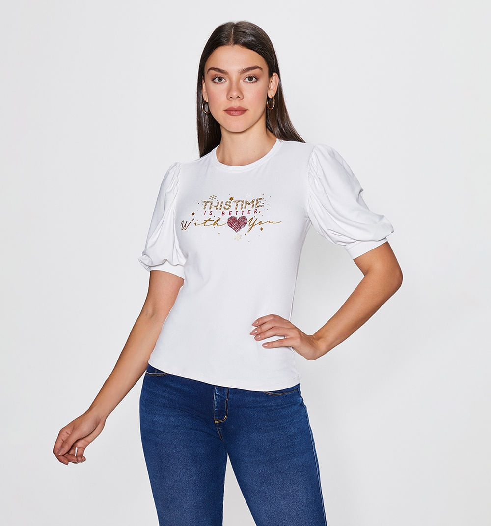 Camiseta Con Manga Drapeada