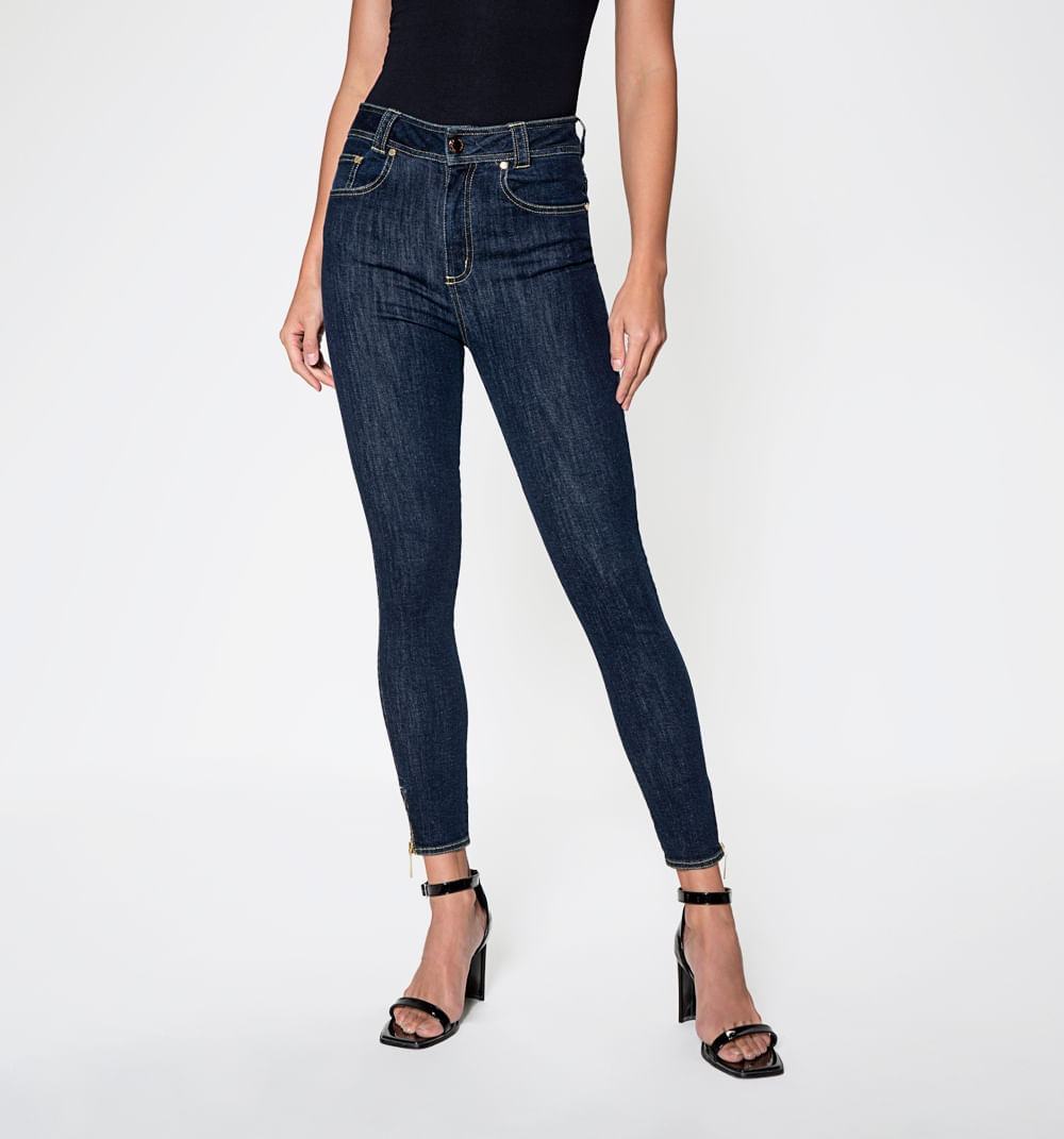 Jean Ultraslim Tiro Alto Con Pptes Decor
