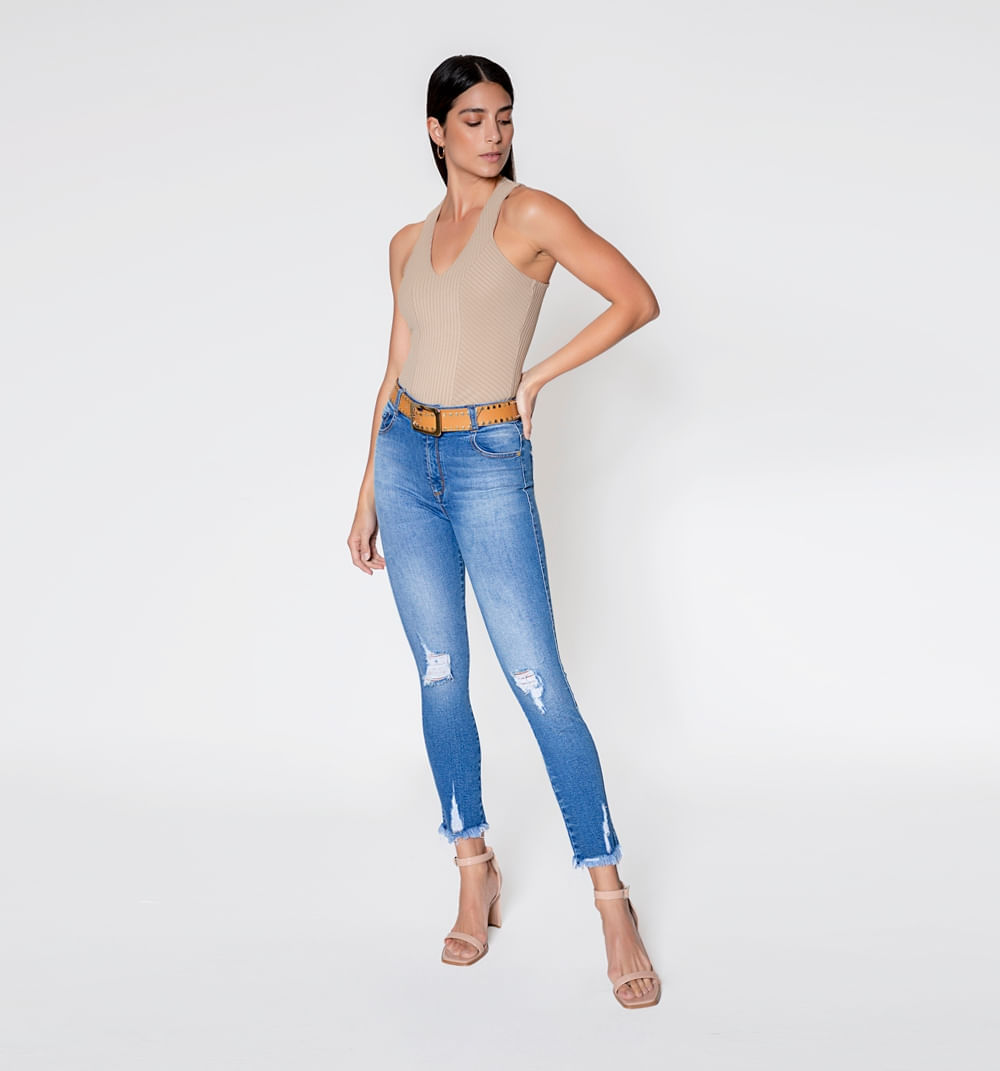 Jean Skinny, Tiro Alto, Cinco Bolsillos,