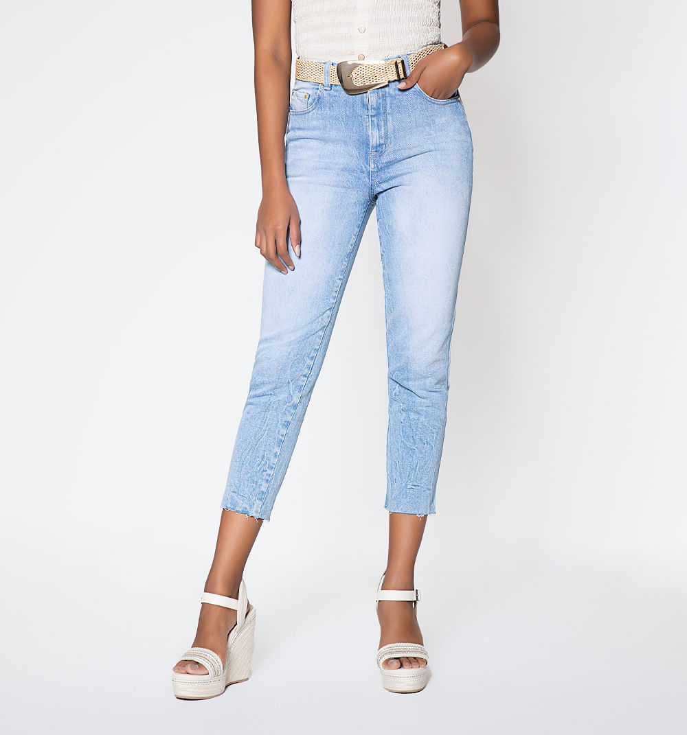 Jean Skinny Tiro Alto Cinco Bolsillos, R