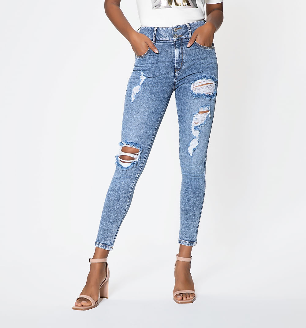 Jean Skinny Tiro Alto, Levanta Cola, Pre