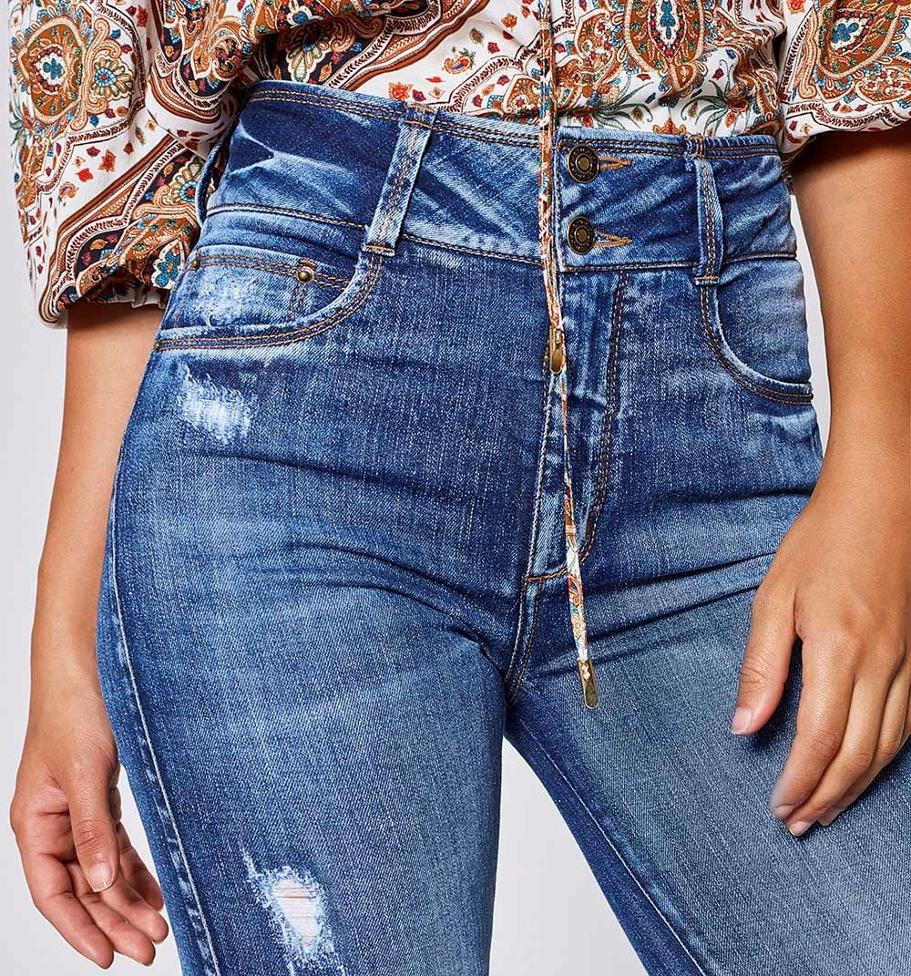 Jean Skinny Tiro Alto