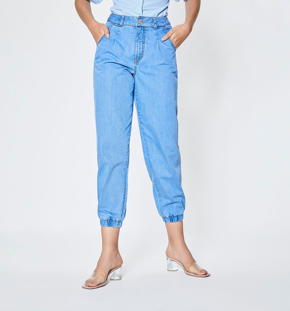 Jean Slouchy Tiro Alto, Con Elastico En