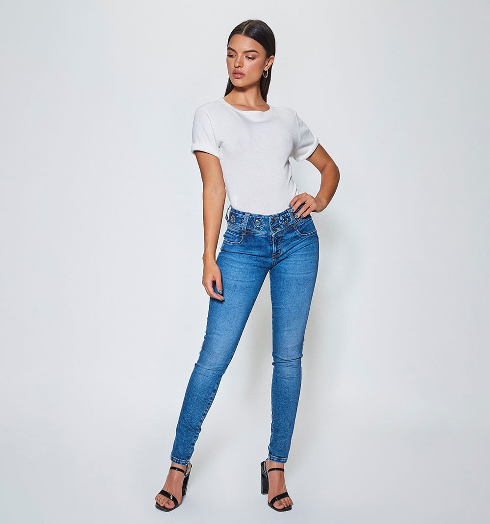 Jean Ultraslim Tiro Medio Pretina 2 Boto