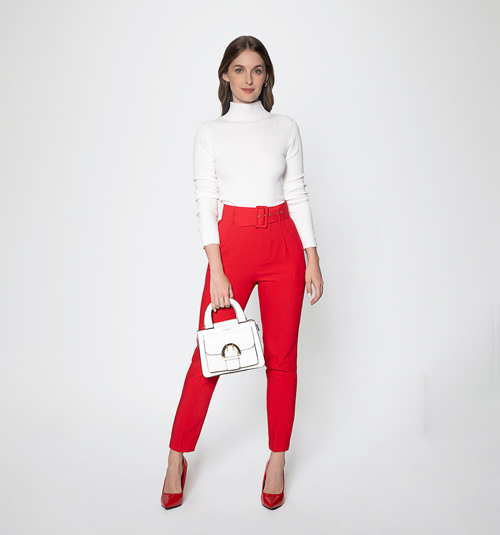 Blusa Tejida Manga Larga Cuello Alto