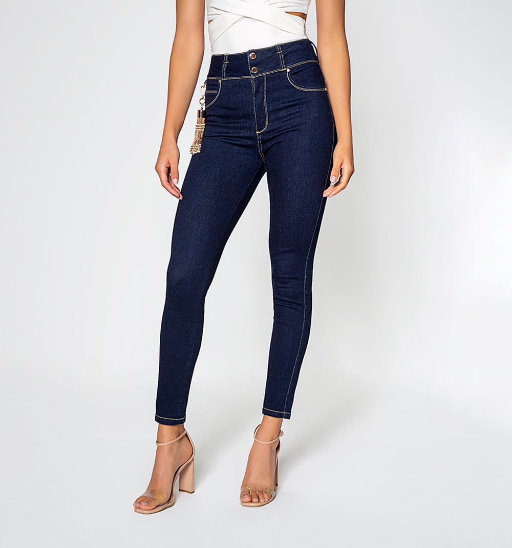 Jean Ultraslim Pretina Ancha Con Cortes