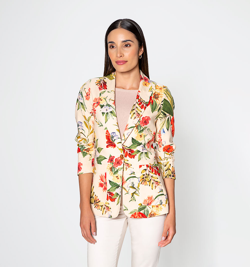 Blazer Estampado Manga 3/4