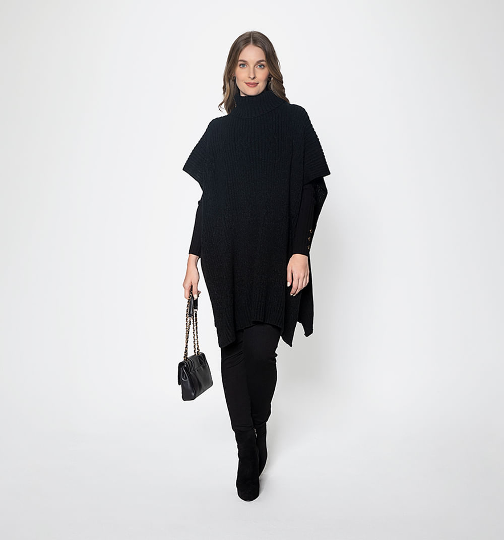 Pashmina Con Cuello Alto Tejida