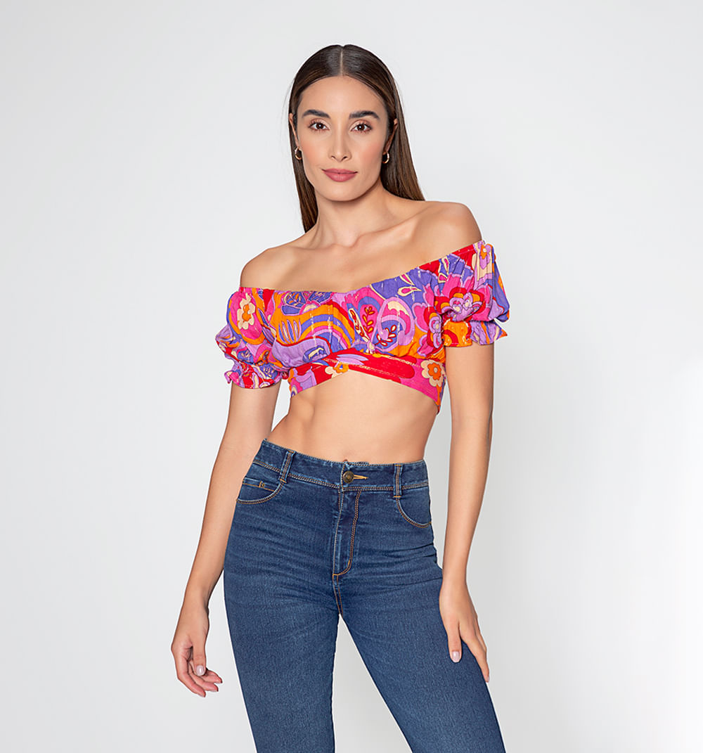 Blusa  Manga Corta De Amarrar En Espalda