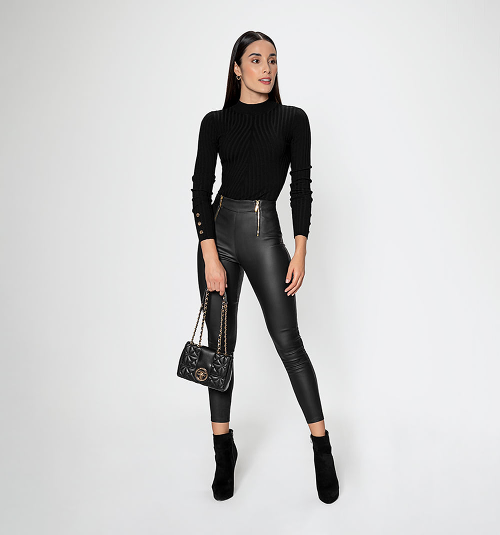 Jeggins Tiro Alto Con Cierres En Delante