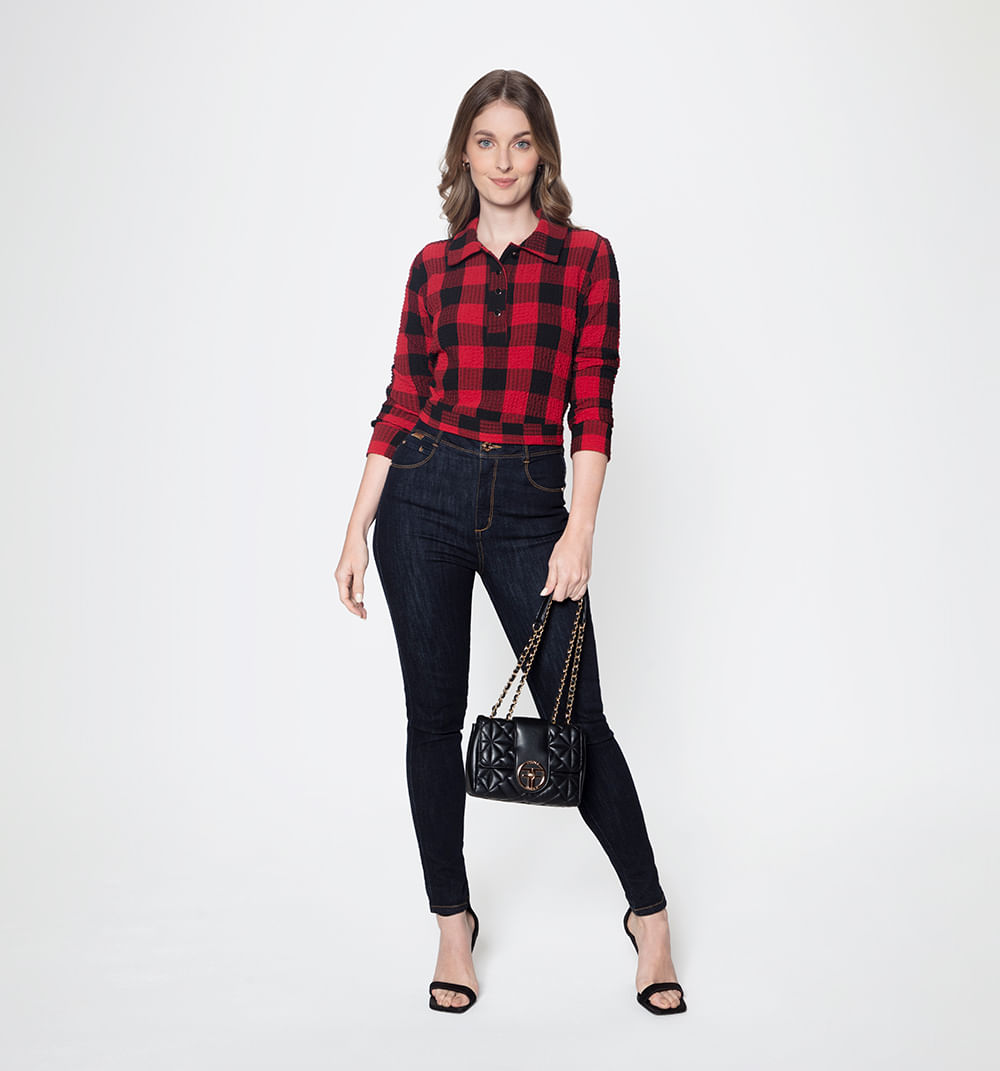 Blusa Crop Con Amarre Rojo