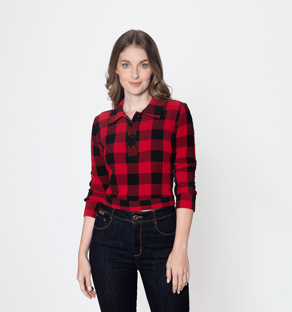 Blusa Crop Con Amarre Rojo