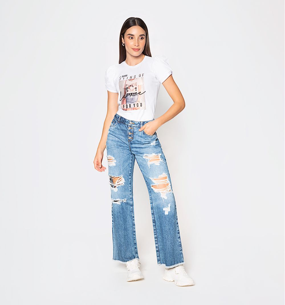 JEANS - JEANS TIRO ALTO - JEAN DESTROYER  Ropa, Outfit pantalon de  mezclilla, Blusa de mezclilla