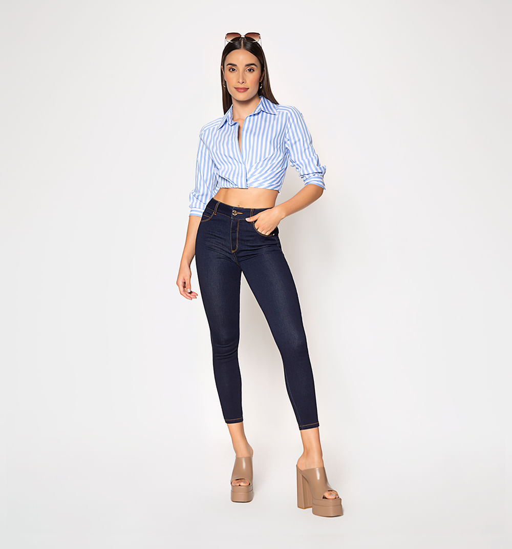 Blusa  Manga 3/4  Frente Entrelazado