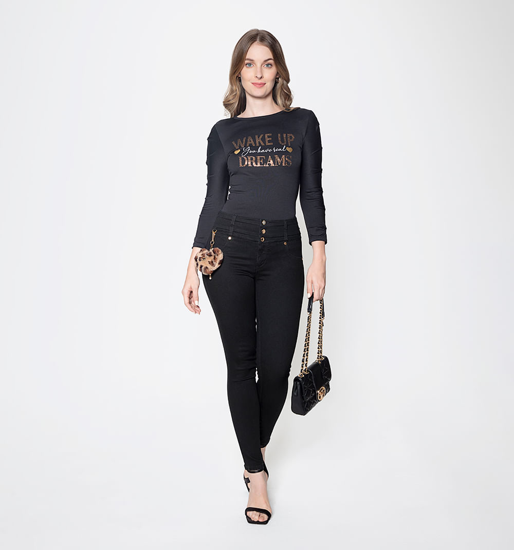 Jean Ultraslim Tiro Medio Con Borla Cora