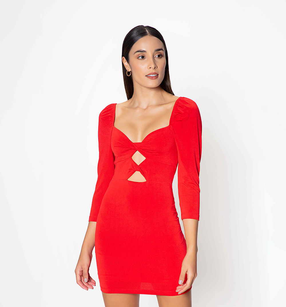 Vestido Corto Con Entorche