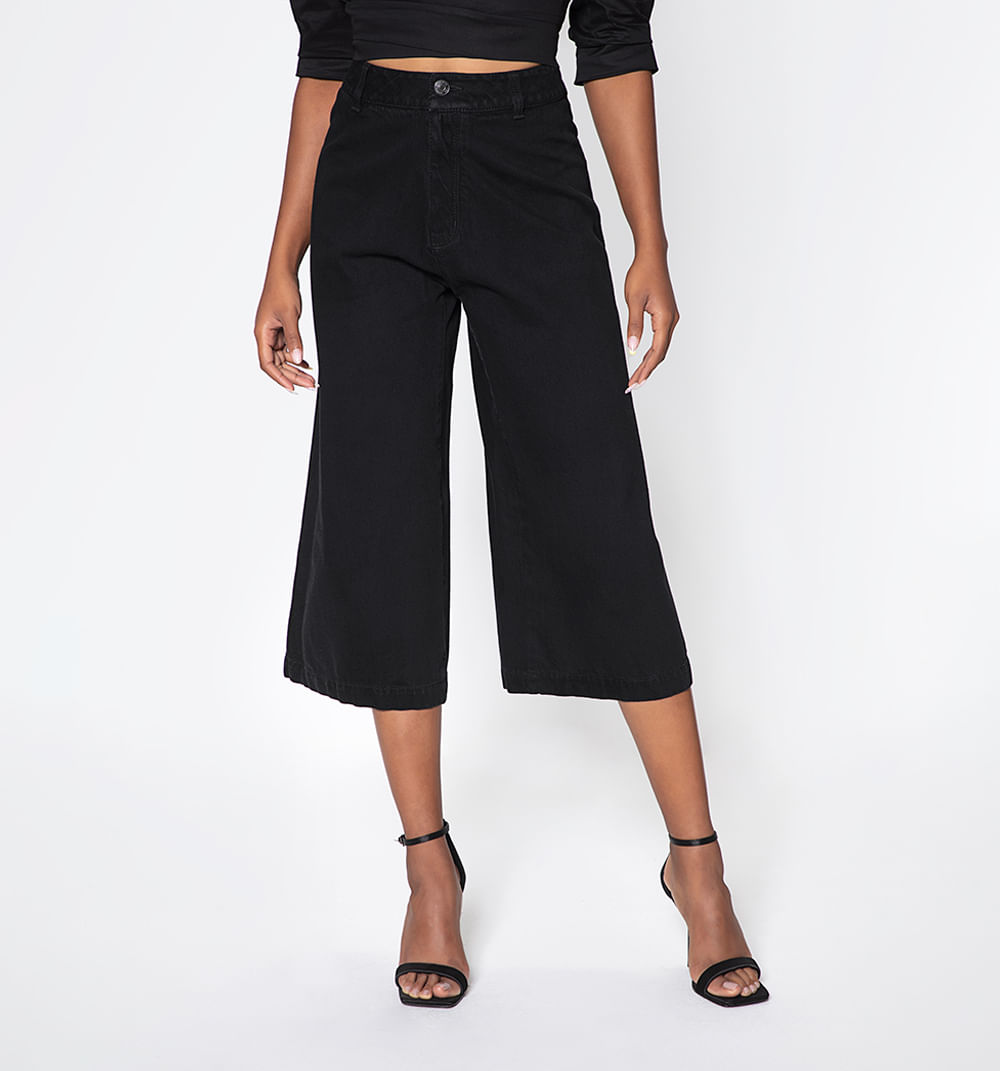 Jean Frida Cropped Tiro Alto Sin Bolsill