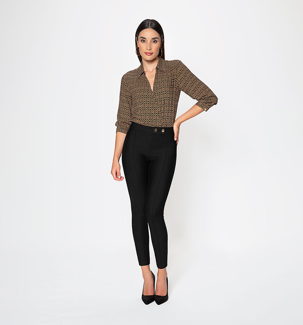 Leggins Pitillo Con Broches En Pretina