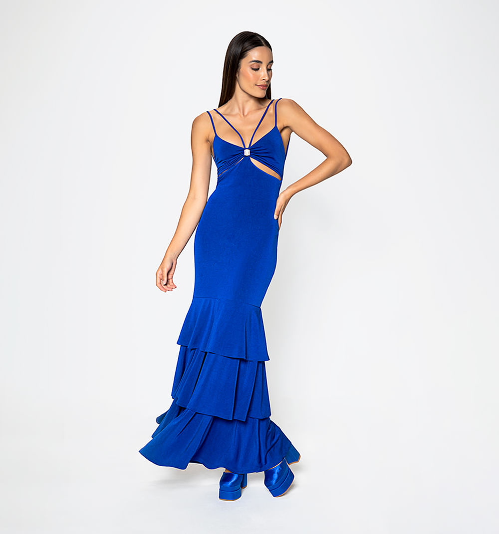 Vestido Largo En Tiempos Con Juego De Ti