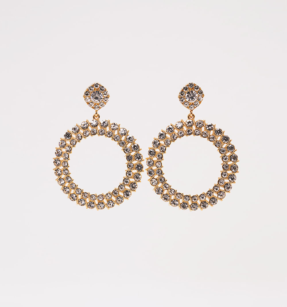 Aretes Circulares Con Brillantes