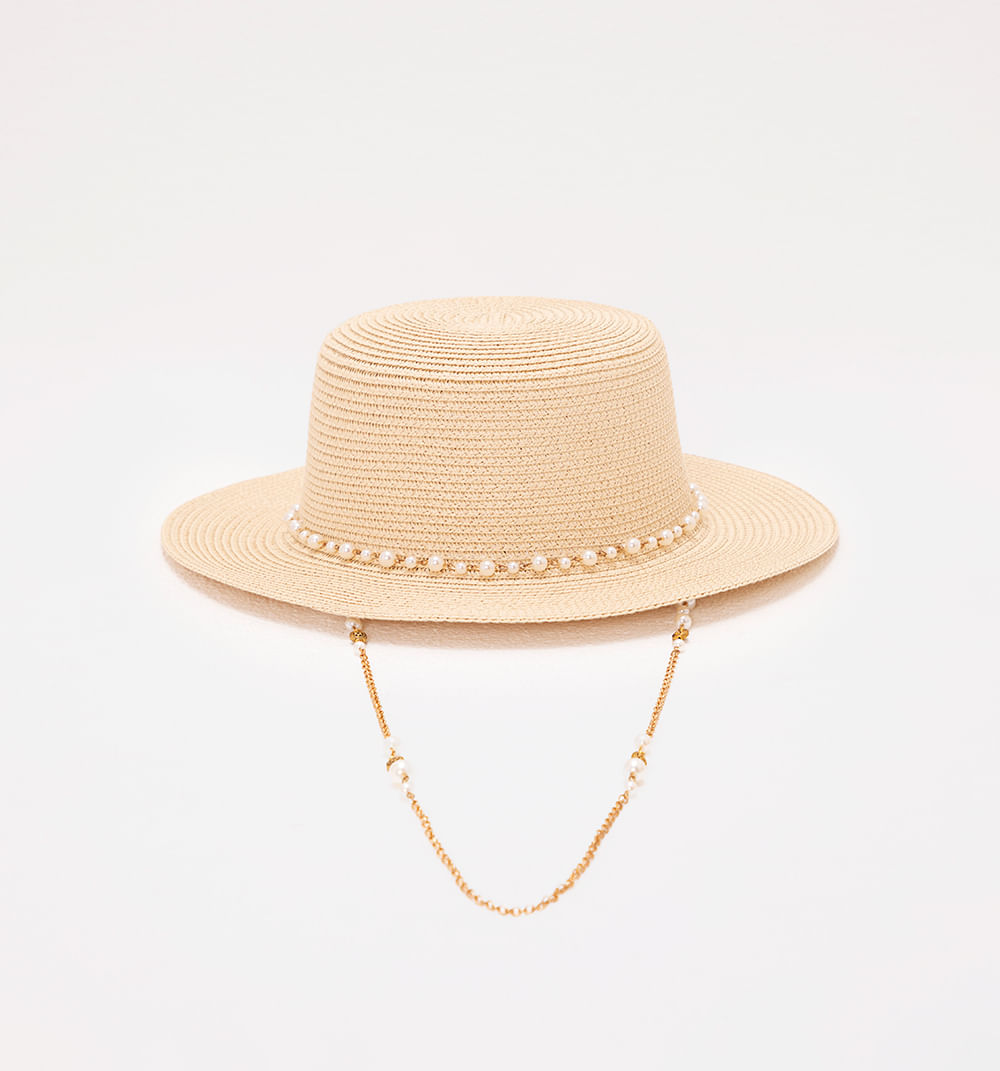 Sombrero Con Cadena De Perlas