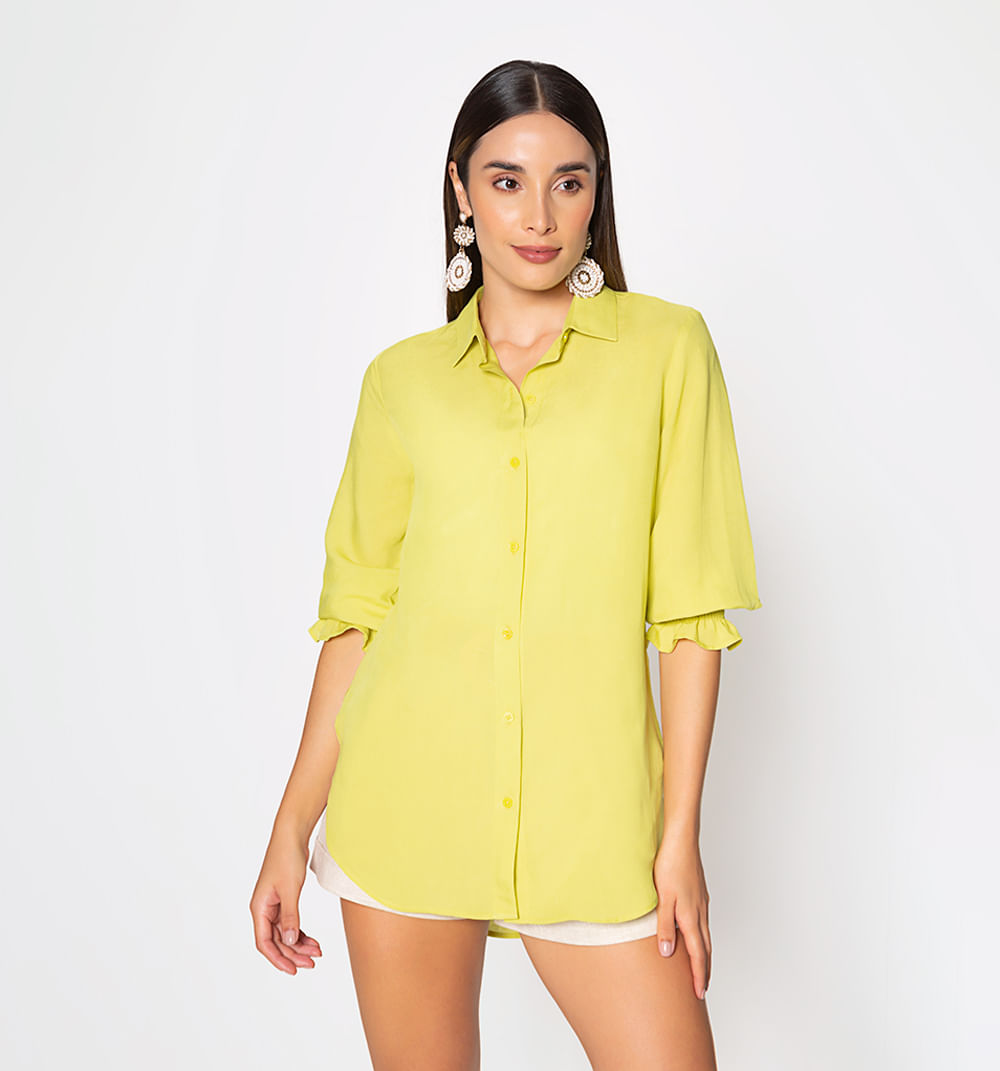 Bluson Camisero Con Abertura Profundas E