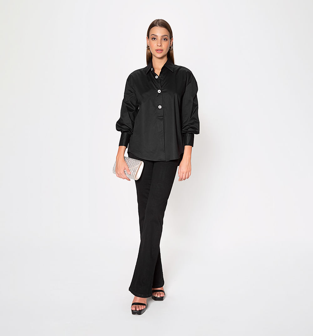 Blusa Camisera   Manga Larga