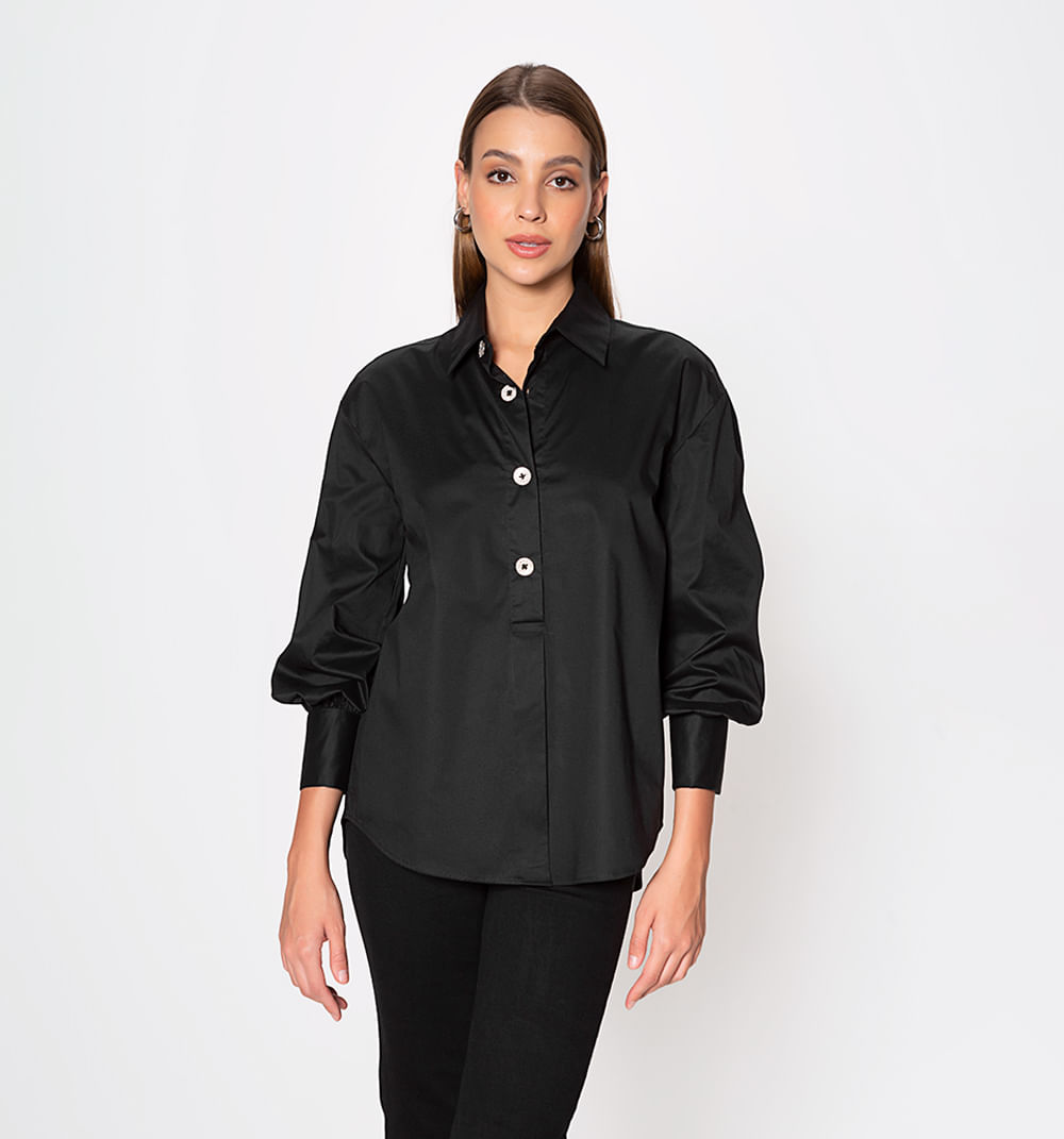 Blusa Camisera   Manga Larga