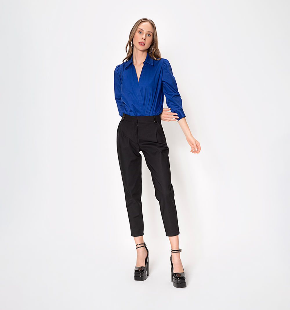 Pantalon Slouchy Tiro Alto Con Hebilla E