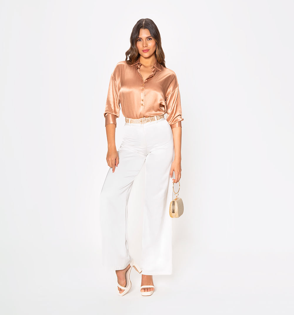 Blusa Manga 3/4 Cartera Doble Boton