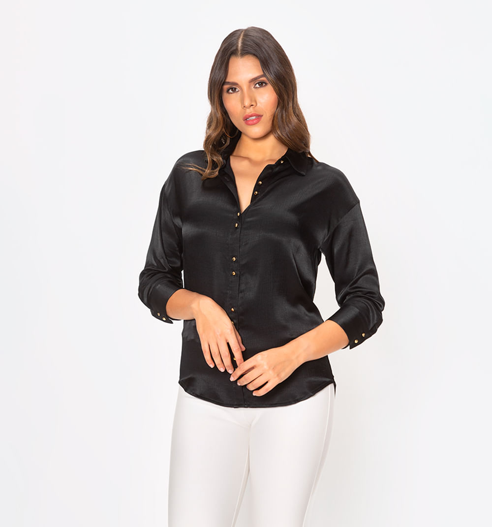 Blusa Manga 3/4 Cartera Doble Boton